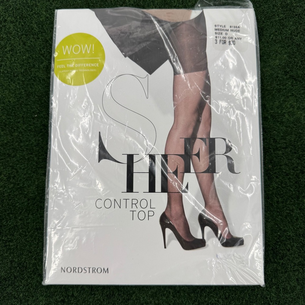 Nordstrom NPG Sheer‎ Control Top Pantyhose Medium Nude Size D Hosiery